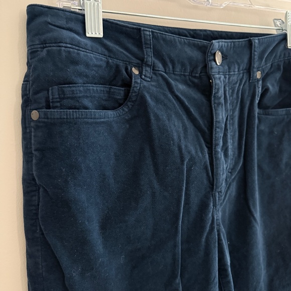 J MCLAUGHLIN WATSON PANTS VELVET STRETCH 5 POCKET SLIM FIT ZIP CLOSURE NAVY 6 - Picture 4 of 10